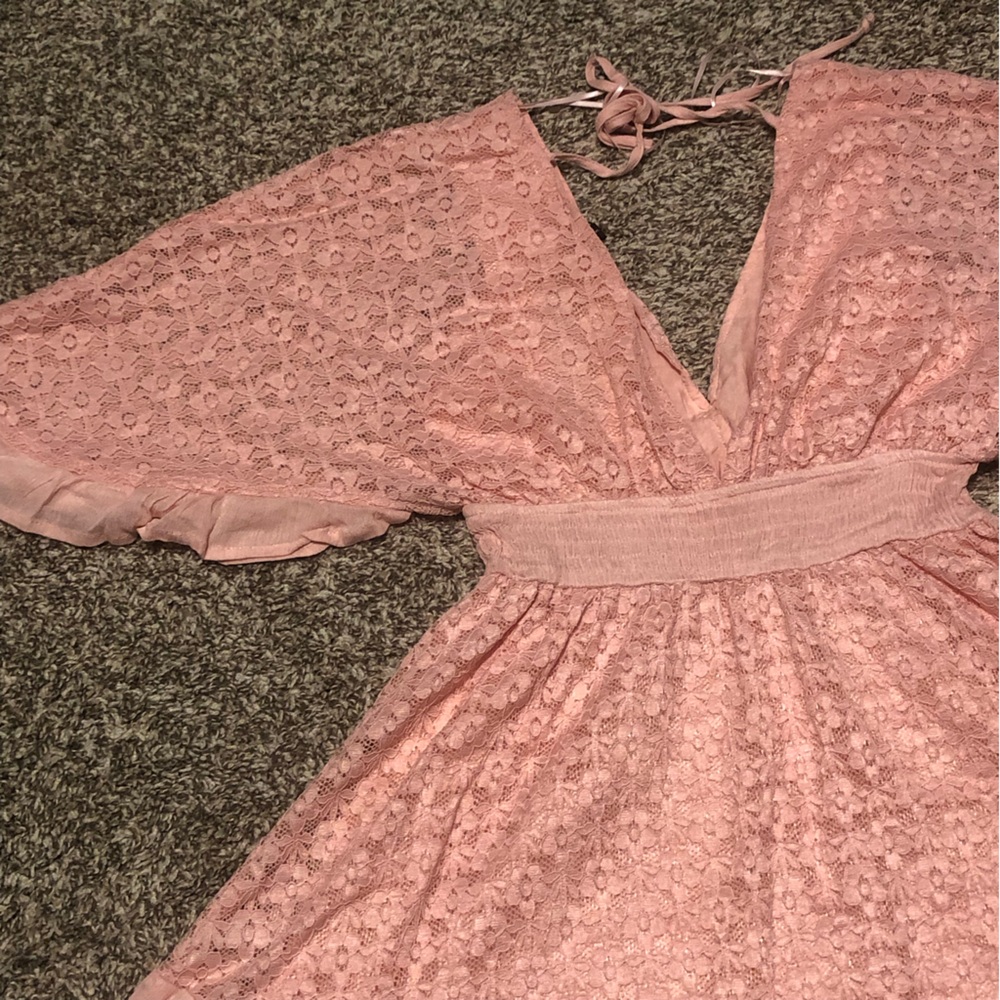 Papermoon Pink Lace Mini Dress - Picture 8 of 14